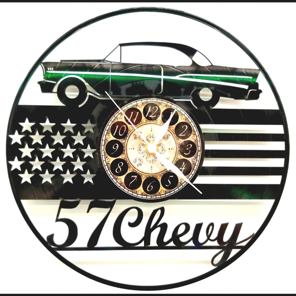 57 CHEVY vinyl record clock - Picture 1 of 2